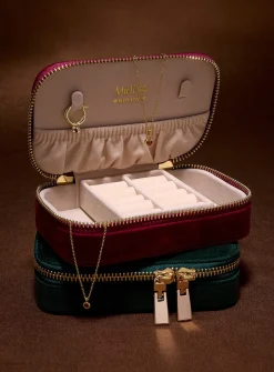 Soft velvet rectangular jewellery box