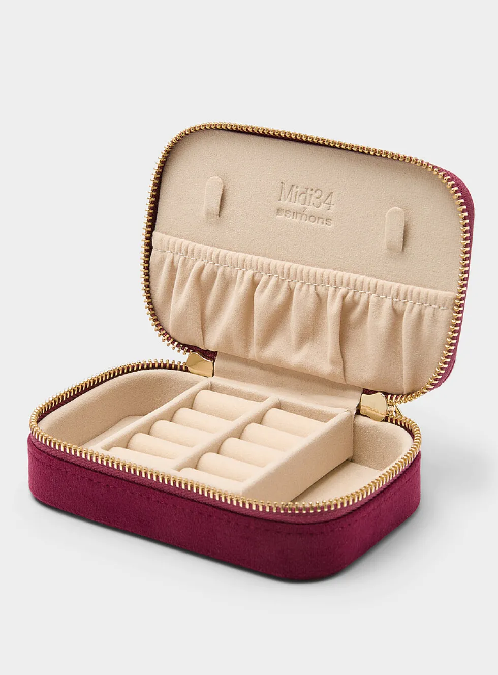 Soft velvet rectangular jewellery box
