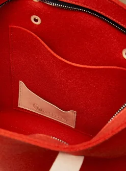 Solange leather and wool felt tote