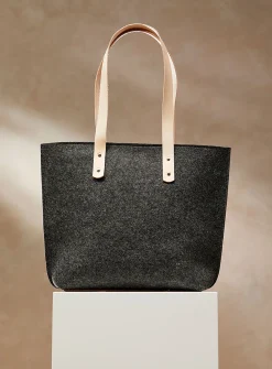 Solange leather and wool felt tote