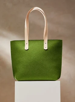Solange leather and wool felt tote