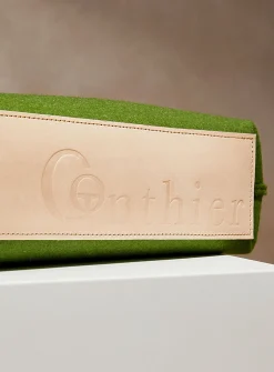 Solange leather and wool felt tote
