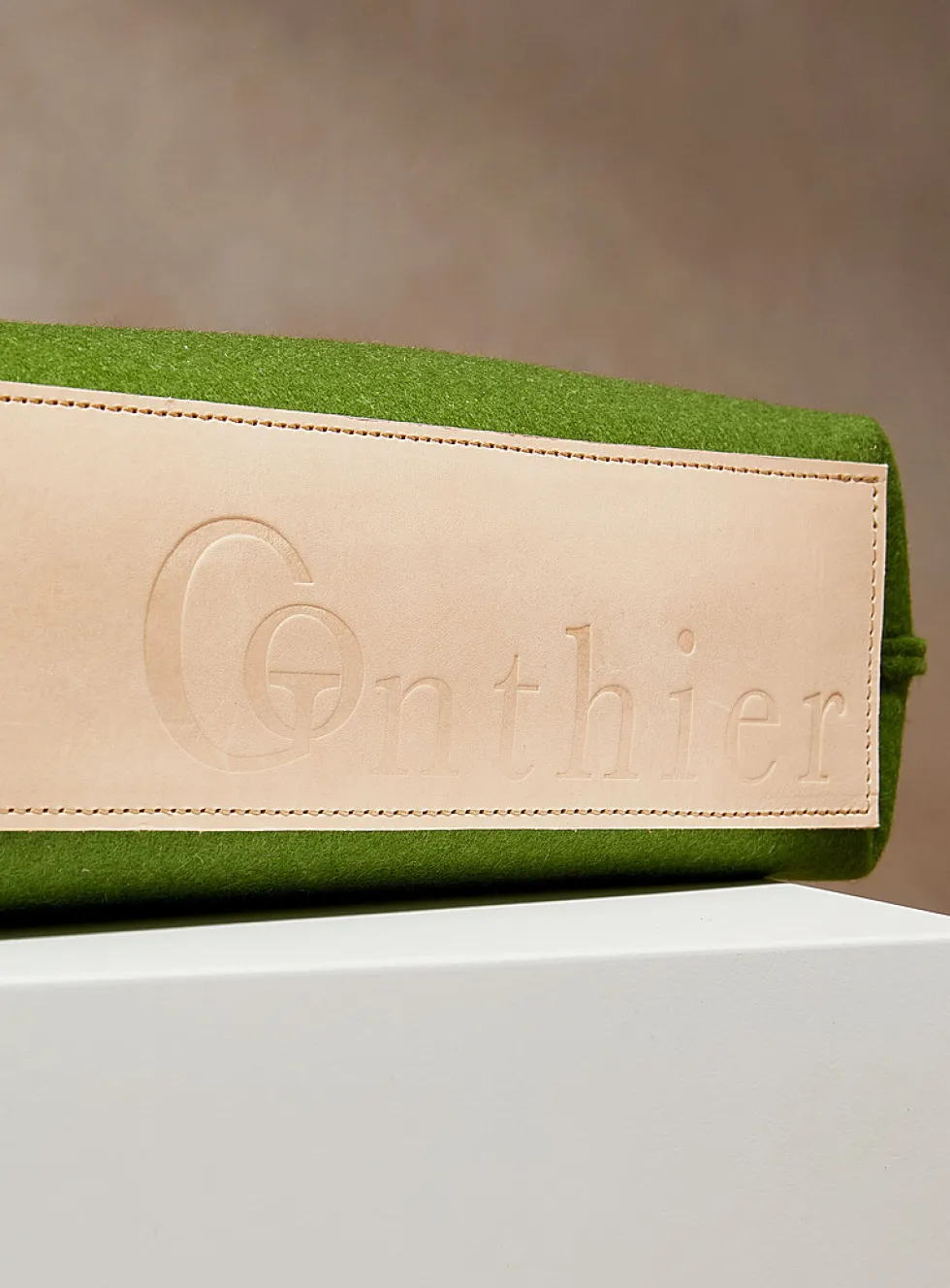 Solange leather and wool felt tote
