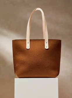 Solange leather and wool felt tote