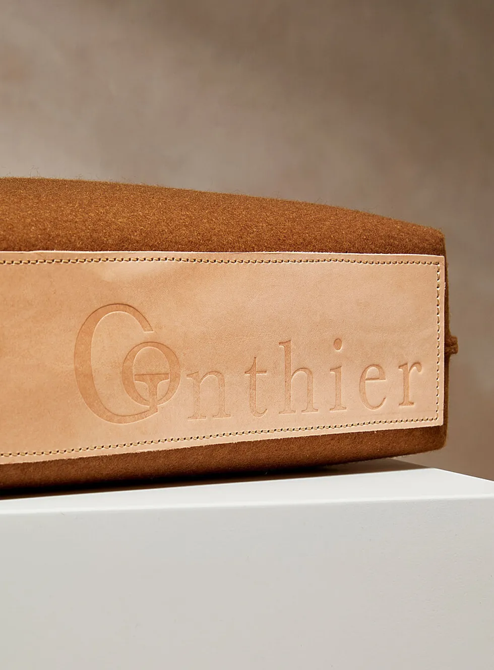Solange leather and wool felt tote