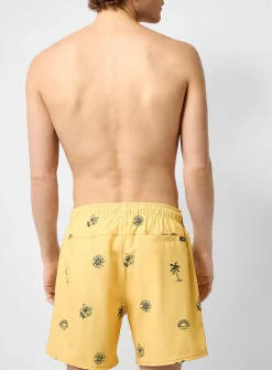 Solar pattern yellow swim trunk