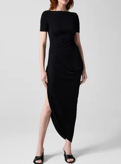 Sole open-back asymmetrical dress