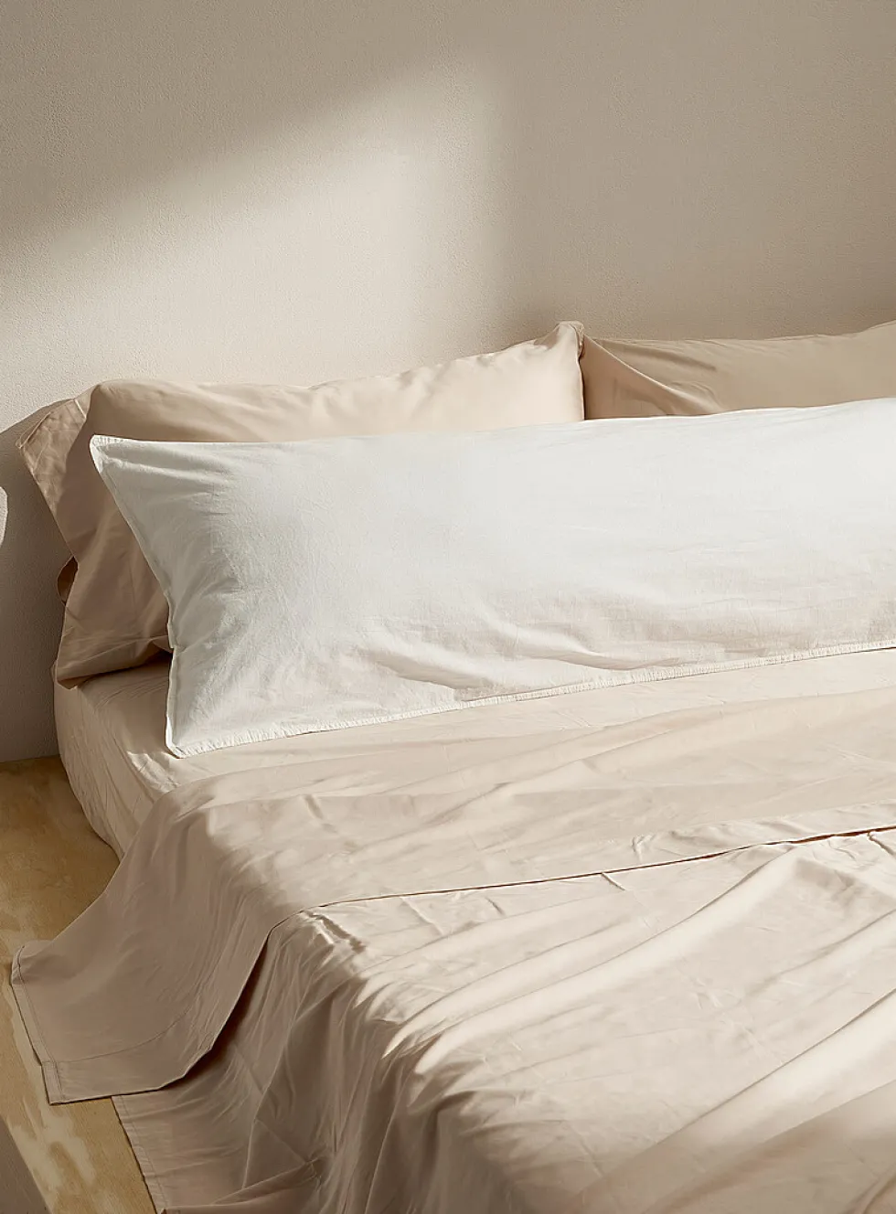 Solid 100% organic cotton body pillow sham
