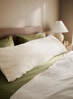 Solid 100% organic cotton body pillow sham