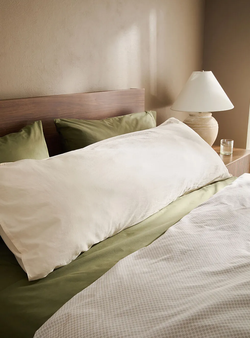 Solid 100% organic cotton body pillow sham