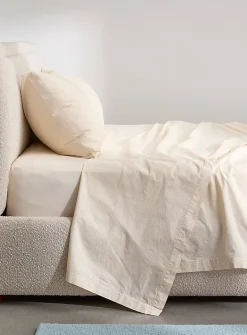 Solid 100% organic cotton percale sheet