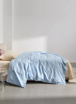 Solid 100% organic cotton percale duvet cover