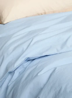 Solid 100% organic cotton percale duvet cover