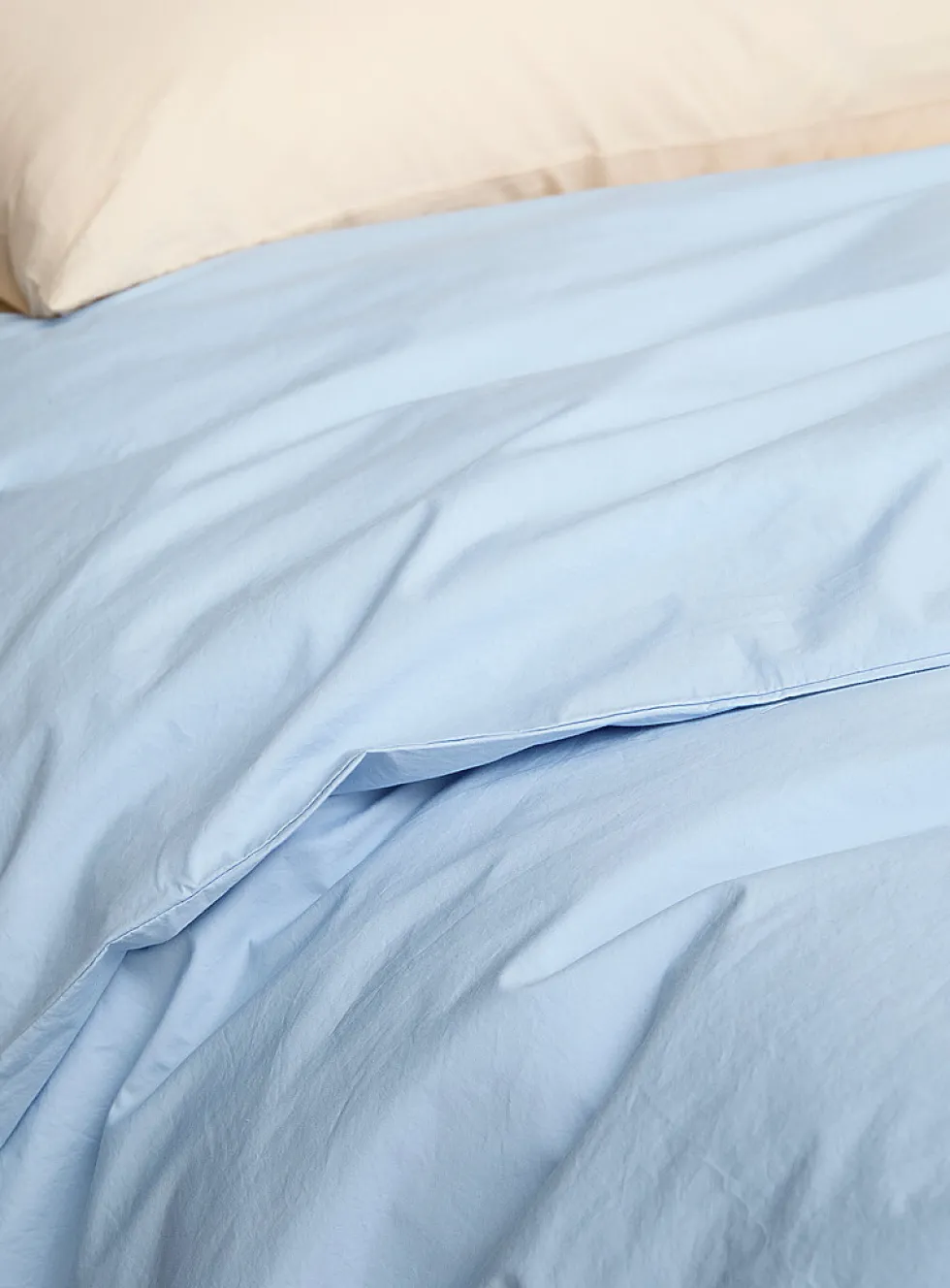 Solid 100% organic cotton percale duvet cover