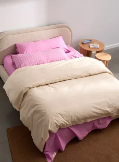 Solid 100% organic cotton percale duvet cover