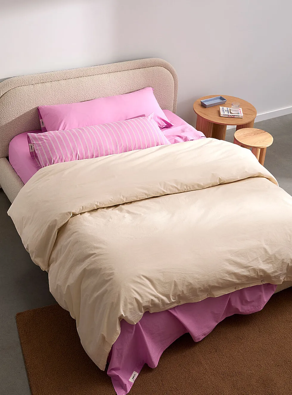 Solid 100% organic cotton percale duvet cover