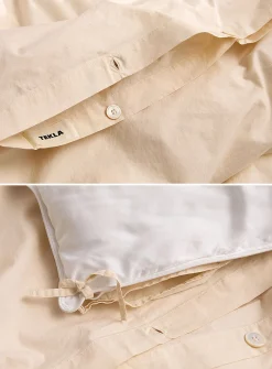 Solid 100% organic cotton percale duvet cover