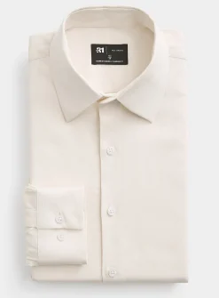 Solid basket-weave shirt