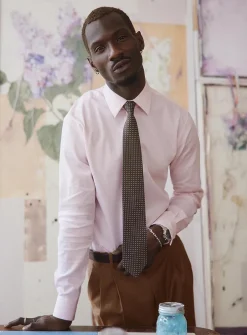 Solid basket-weave shirt