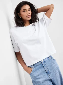 Solid boxy-fit organic cotton T-shirt