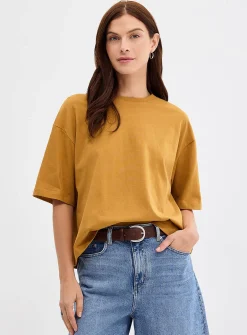 Solid boxy-fit organic cotton T-shirt