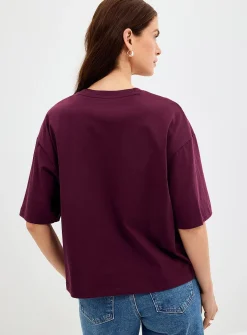 Solid boxy-fit organic cotton T-shirt