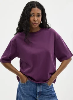 Solid boxy-fit organic cotton T-shirt
