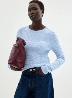 Solid cable-knit sweater