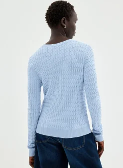 Solid cable-knit sweater