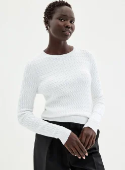 Solid cable-knit sweater