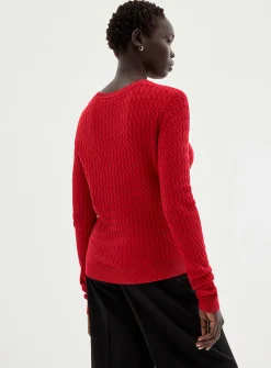Solid cable-knit sweater