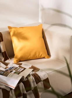 Solid canvas removable-cover outdoor cushion