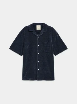 Solid chenille knit shirt