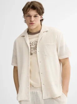 Solid chenille knit shirt