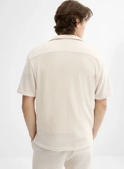 Solid chenille knit shirt