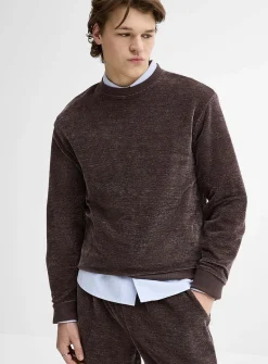 Solid chenille knit sweater