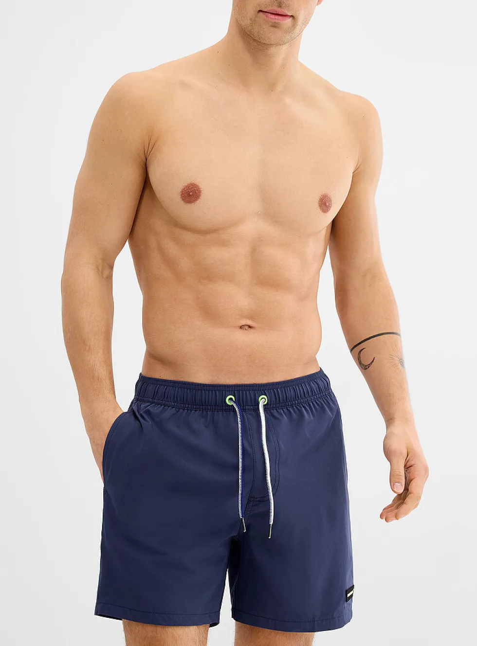 Solid colour stretch swim trunk