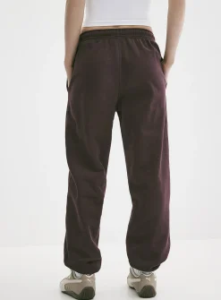 Solid cotton-fleece loose joggers
