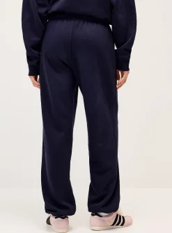 Solid cotton-fleece loose joggers