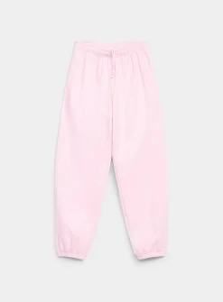 Solid cotton-fleece loose joggers