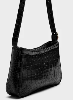 Solid croc baguette bag