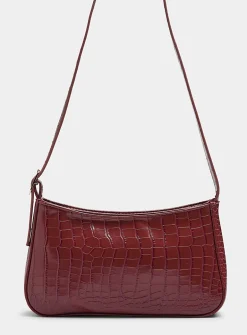 Solid croc baguette bag