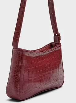 Solid croc baguette bag