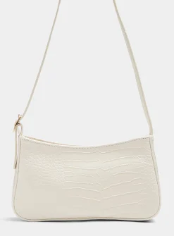 Solid croc baguette bag