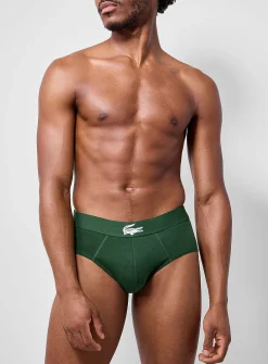 Solid croc-waistband stretch brief