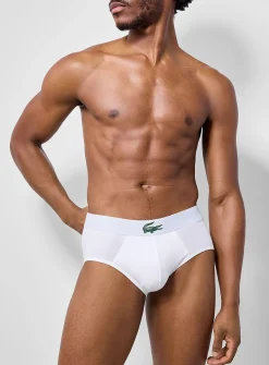 Solid croc-waistband stretch brief