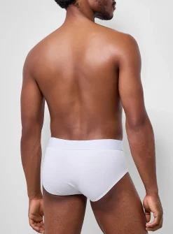 Solid croc-waistband stretch brief