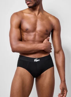 Solid croc-waistband stretch brief