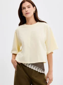 Solid cropped boxy-fit T-shirt