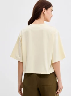 Solid cropped boxy-fit T-shirt